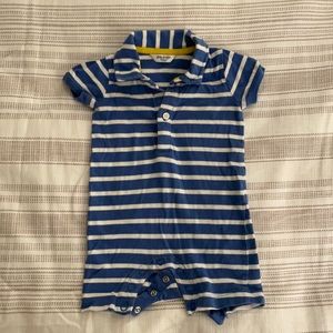 Blue White Striped Baby Mini Boden Romper